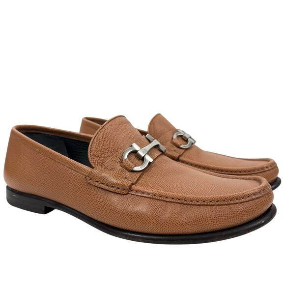 Salvatore Ferragamo Grandioso 2 Gancini Bit Leather Loafers Brown Size 11.5 EEE - Picture 2 of 13